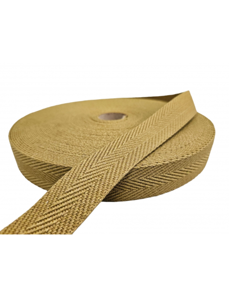 CINTA ALGODÓN ESPIGA MARRÓN CAMEL 30MM REF. 393 C/ 005