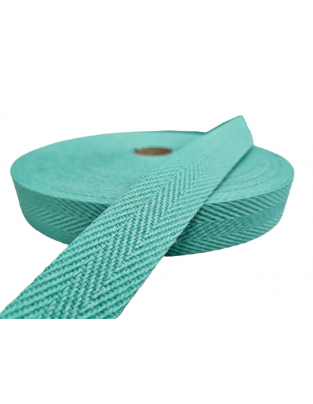 CINTA ALGODÓN ESPIGA VERDE TURQUESA 30MM REF. 393 C/ 202