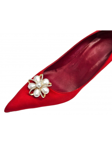 PAR DE ADORNOS FLOR CON CLIP C-362 C/ ORO PERLA...