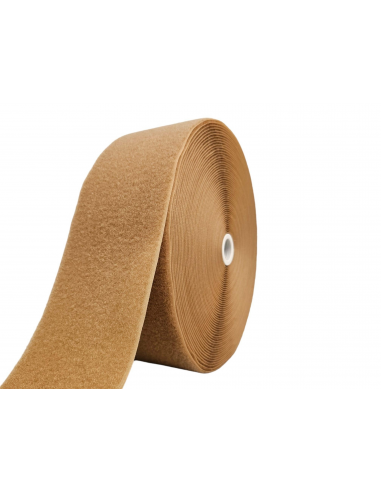 ROLLO DE 25 MTS CINTA DE CIERRE (TIPO VELCRO) MARRÓN CAMEL 250 PARTE PELO