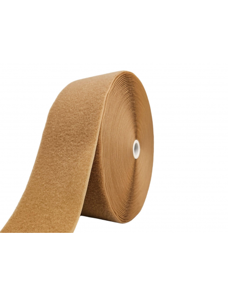 ROLLO DE 25 MTS CINTA DE CIERRE (TIPO VELCRO) MARRÓN CAMEL 250 PARTE PELO