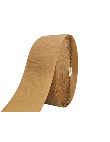 ROLLO DE 25 MTS CINTA DE CIERRE (TIPO VELCRO) MARRÓN CAMEL 250 PARTE GANCHO