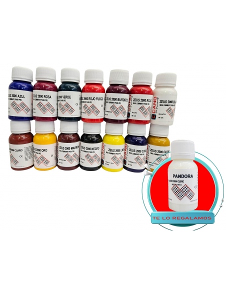 PACK ZEUS 2000 PINTURA PARA CUERO BOTES DE 60 GRAMOS