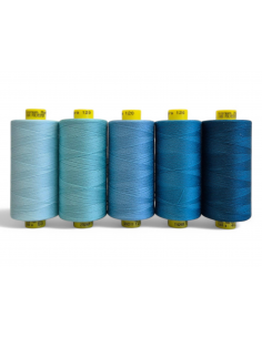 PACK 5 BOBINAS HILOS TONOS TURQUESAS MARA 120 1000 MTS