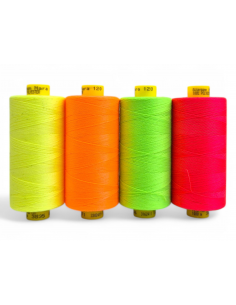 PACK 4 BOBINAS HILOS TONOS FLÚOR MARA 120 1000 MTS