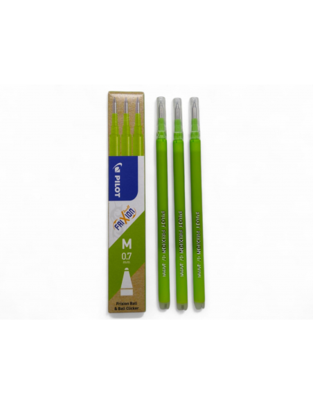 PACK DE 3 RECAMBIOS PILOT FRIXION BORRABLE VERDE CLARO