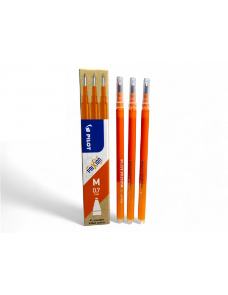 PACK DE 3 RECAMBIOS PILOT FRIXION BORRABLE NARANJA