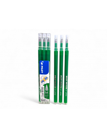 PACK DE 3 RECAMBIOS PILOT FRIXION BORRABLE VERDE