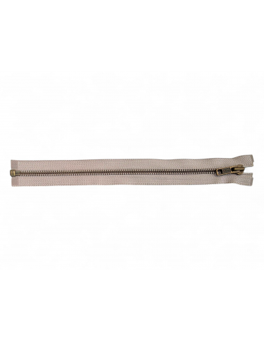 CREMALLERA ABIERTA YKK METÁLICA GRIS 032- 26 CMS - MAYA 5 ORO VIEJO