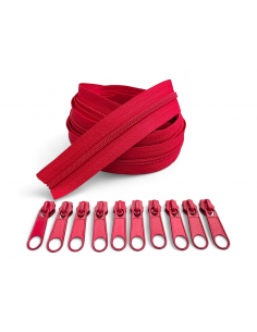 PACK 5 METROS CREMALLERA ROJA MAS 10 CURSORES AL TONO C/090