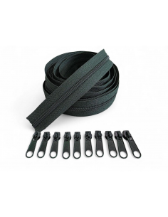 PACK 5 METROS CREMALLERA VERDE OSCURO MAS 10 CURSORES AL...