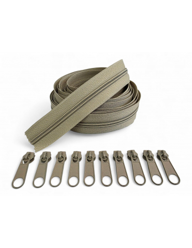 PACK 5 METROS CREMALLERA VERDE KAKI...