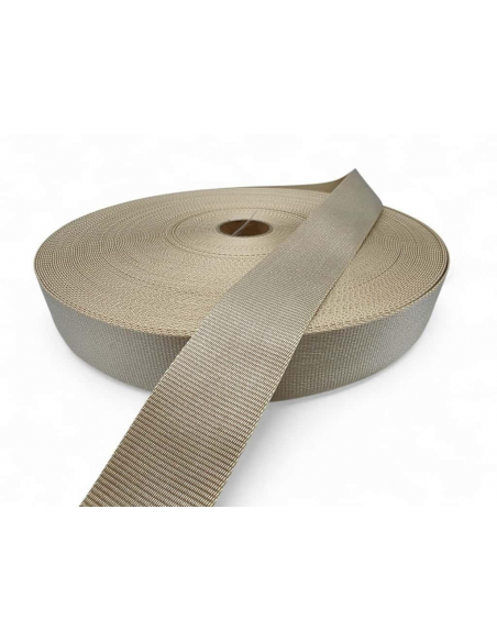 CINTA BEIGE DE LONETA PARA ASAS DE BOLSO Y MOCHILAS - 40 MM