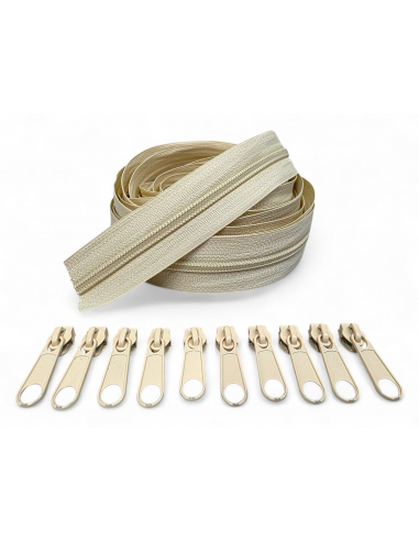 PACK 5 METROS CREMALLERA BEIG CLARO...