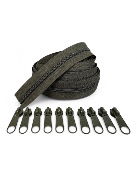 PACK 5 METROS CREMALLERA VERDE OSCURO MAS 10 CURSORES C/184