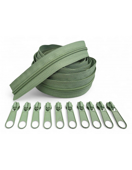 PACK 5 METROS CREMALLERA VERDE MAS 10 CURSORES AL TONO C/197