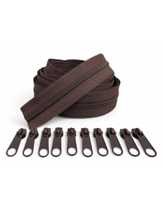 PACK 5 METROS CREMALLERA MARRÓN OSCURO MAS 10 CURSORES AL...