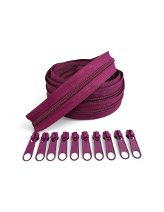 PACK 5 METROS CREMALLERA MORADA MAS 10 CURSORES AL TONO...