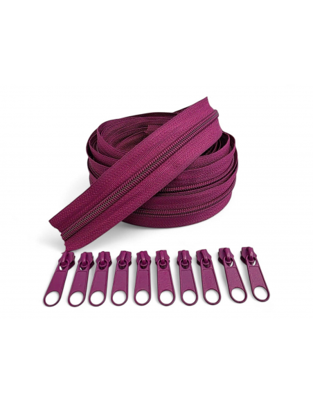 PACK 5 METROS CREMALLERA MORADA MAS 10 CURSORES AL TONO C/071