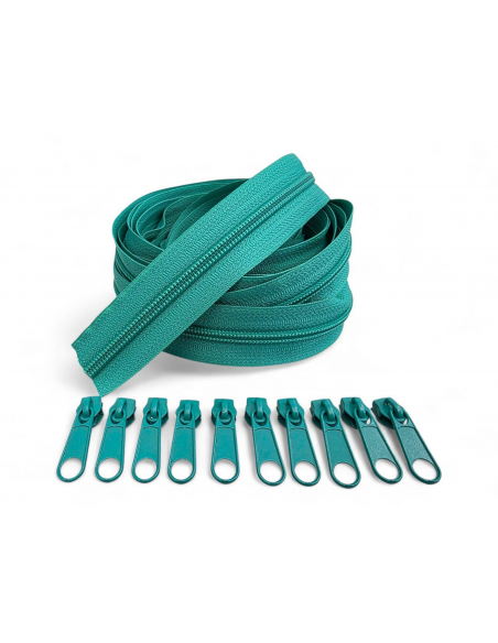 PACK 5 METROS CREMALLERA VERDE MAS 10 CURSORES AL TONO C/193