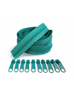 PACK 5 METROS CREMALLERA VERDE MAS 10 CURSORES AL TONO C/193 2