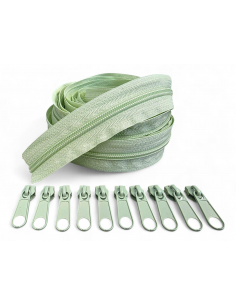 PACK 5 METROS CREMALLERA VERDE MENTA MAS 10 CURSORES AL...