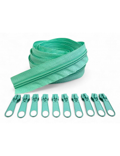 PACK 5 METROS CREMALLERA VERDE MAS 10 CURSORES AL TONO C/176