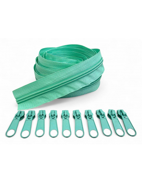 PACK 5 METROS CREMALLERA VERDE MAS 10 CURSORES AL TONO C/176