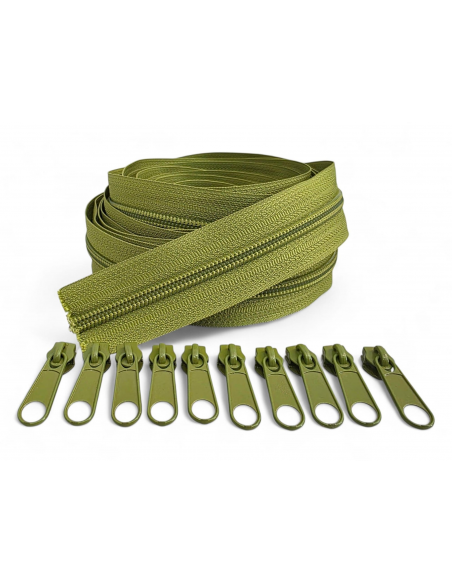 PACK 5 METROS CREMALLERA VERDE 10 CURSORES AL TONO C/178