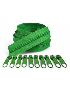 PACK 5 METROS CREMALLERA VERDE MAS 10 CURSORES C/ 0199