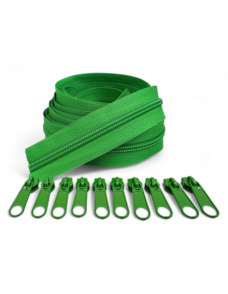 PACK 5 METROS CREMALLERA VERDE MAS 10 CURSORES C/ 0199