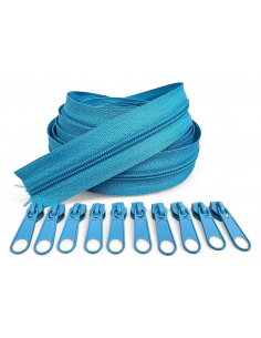 PACK 5 METROS CREMALLERA AZUL TURQUESA MAS 10 CURSORES AL...