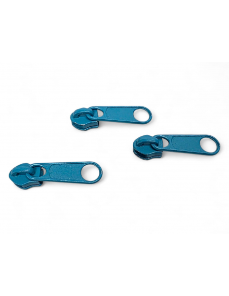 CURSOR METÁLICO PARA CREMALLERA POR METROS DE NYLON-5 AZUL TURQUESA 192