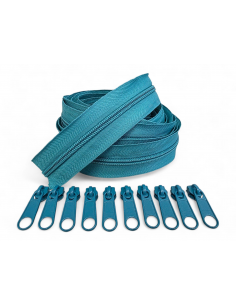 PACK 5 METROS CREMALLERA AZUL TURQUESA MAS 10 CURSORES AL...