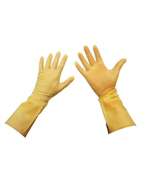 GUANTES DE GOMA AMARILLOS TALLA 6 PEQUEÑA