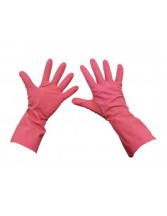 PARES GUANTES DE GOMA ROSA...
