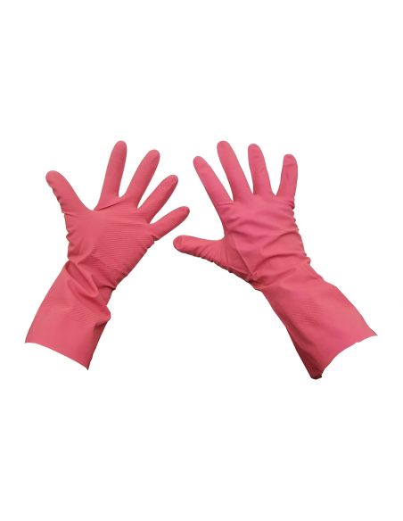 PARES GUANTES DE GOMA ROSA TALLA 9 GRANDE