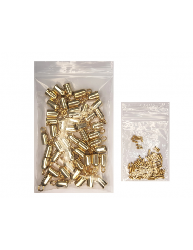 PACK DE 50 TERMINALES EN ORO CLARO CON PRISIONERO